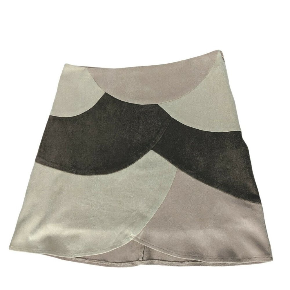Honey Belle A Line Suede Skirt Brown Tan Medium